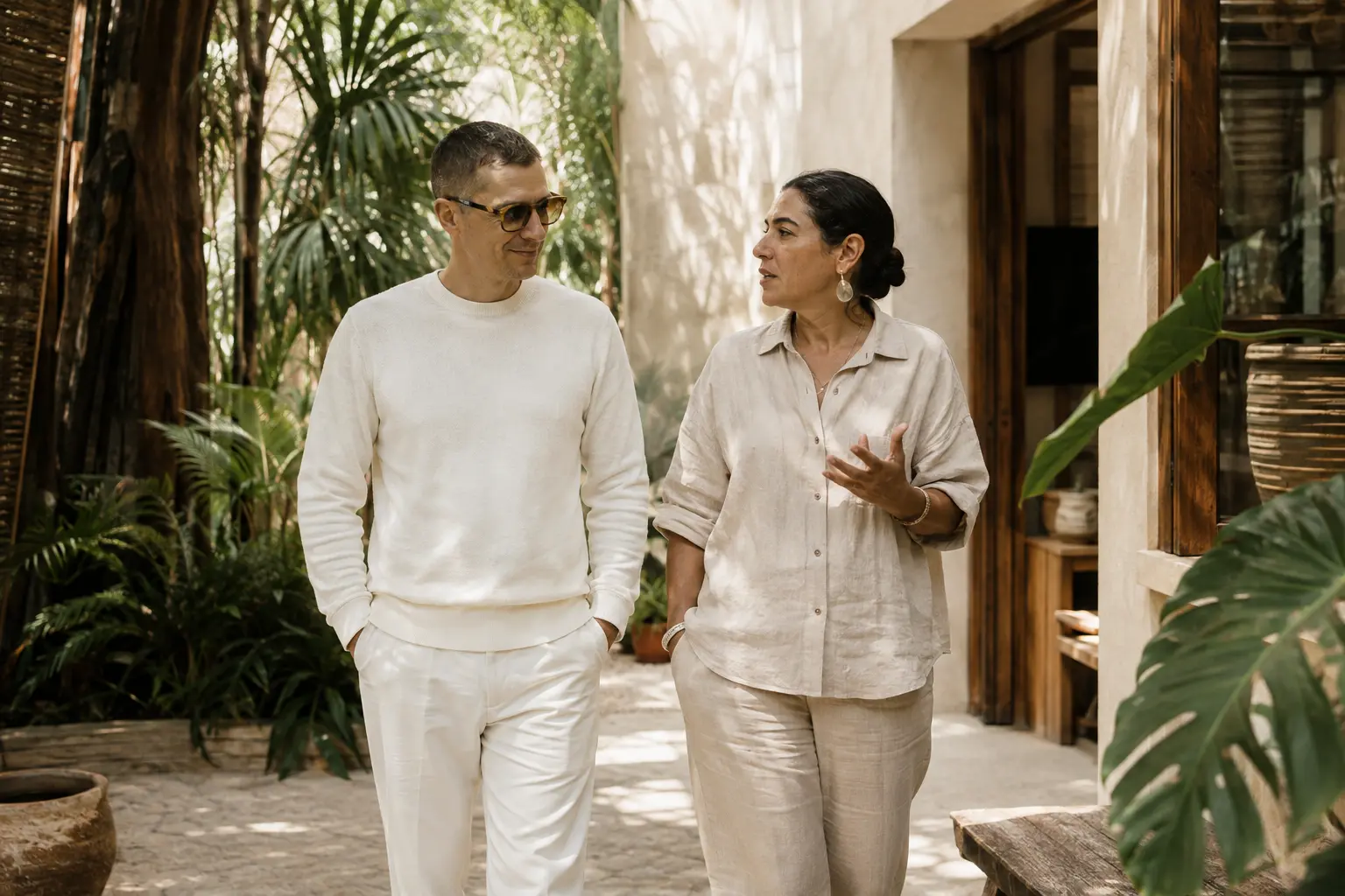 Francisco Lugo walking a property with its owner